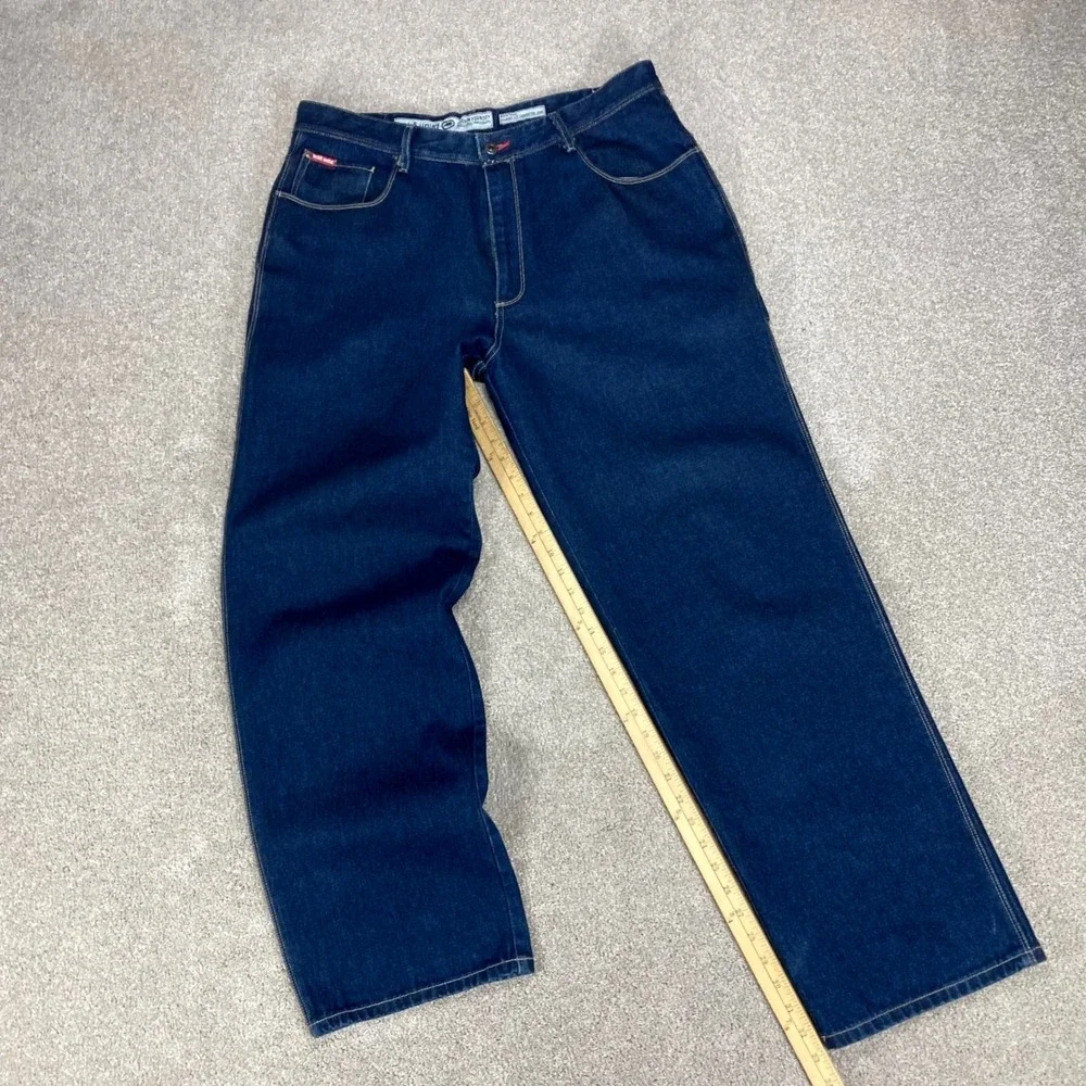 Ecko Unltd Foundry Baggy Carpenter Jeans Mens Sz 36 Dark Wash Wide Leg Denim